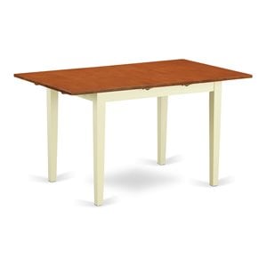 East West Furniture Norfolk Wood Butterfly Leaf Dining Table in Cream/Cherry