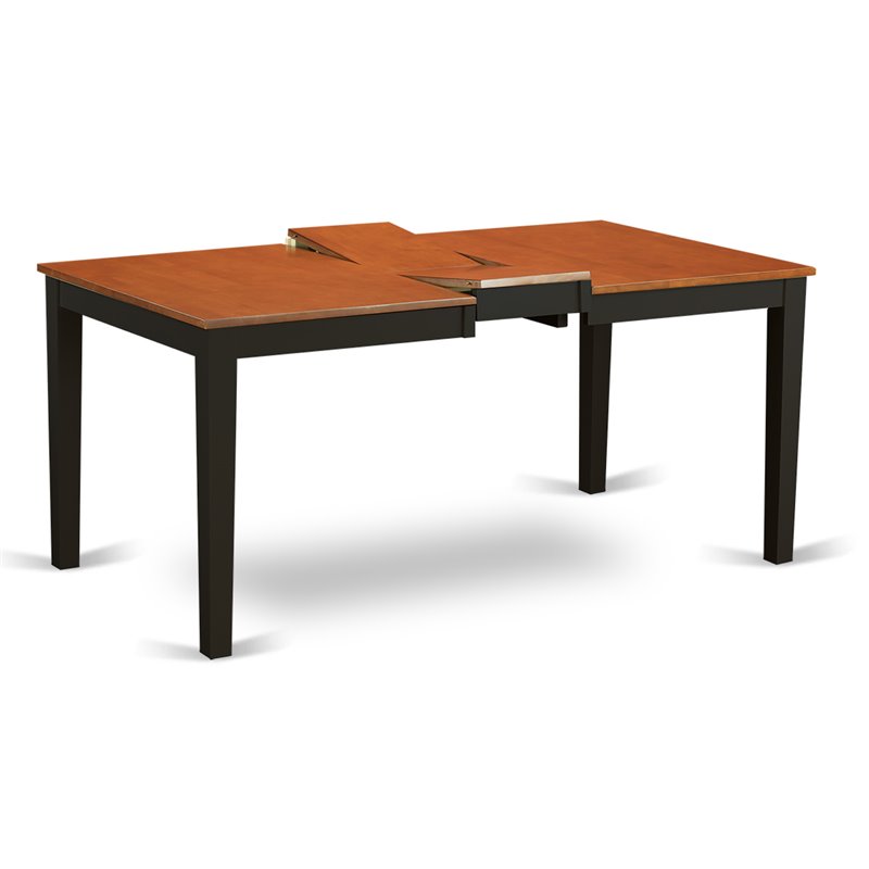 East West Furniture Nicoli Rectangular Wood Dining Table in Black