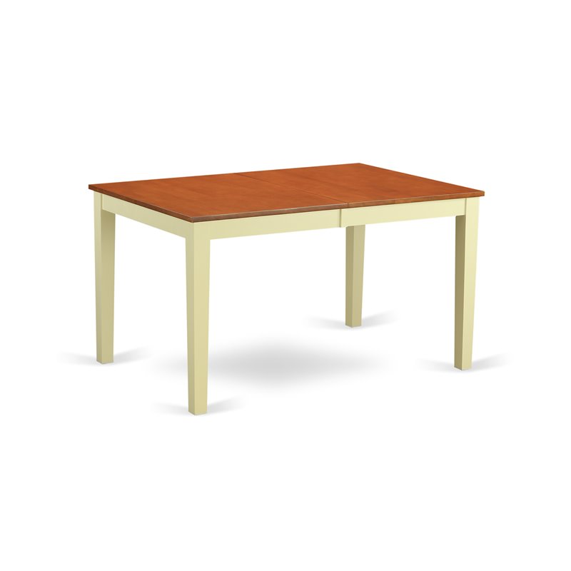 East West Furniture Nicoli Rectangular Wood Dining Table in Cream/Cherry