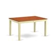 East West Furniture Nicoli Rectangular Wood Dining Table in Cream/Cherry