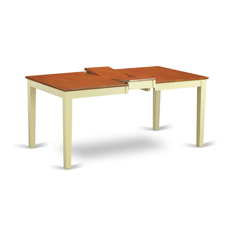 East West Furniture Nicoli Rectangular Wood Dining Table in Cream/Cherry