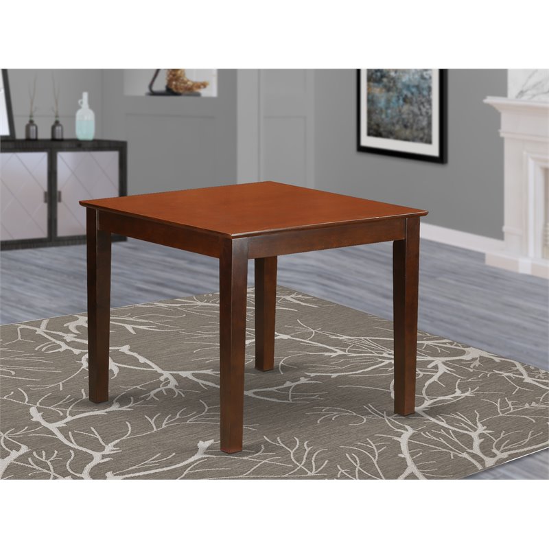 East West Furniture Oxford Square Traditional Wood Dining Table in Mahogany