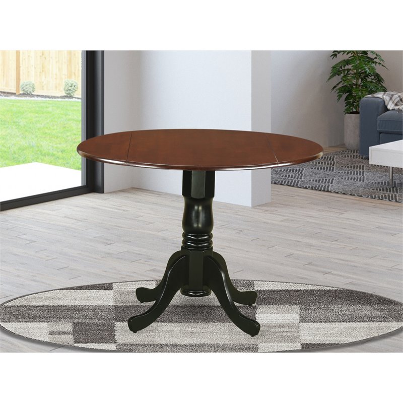 East West Furniture Dublin Traditional Wood Dining Table in Mahogany/Black