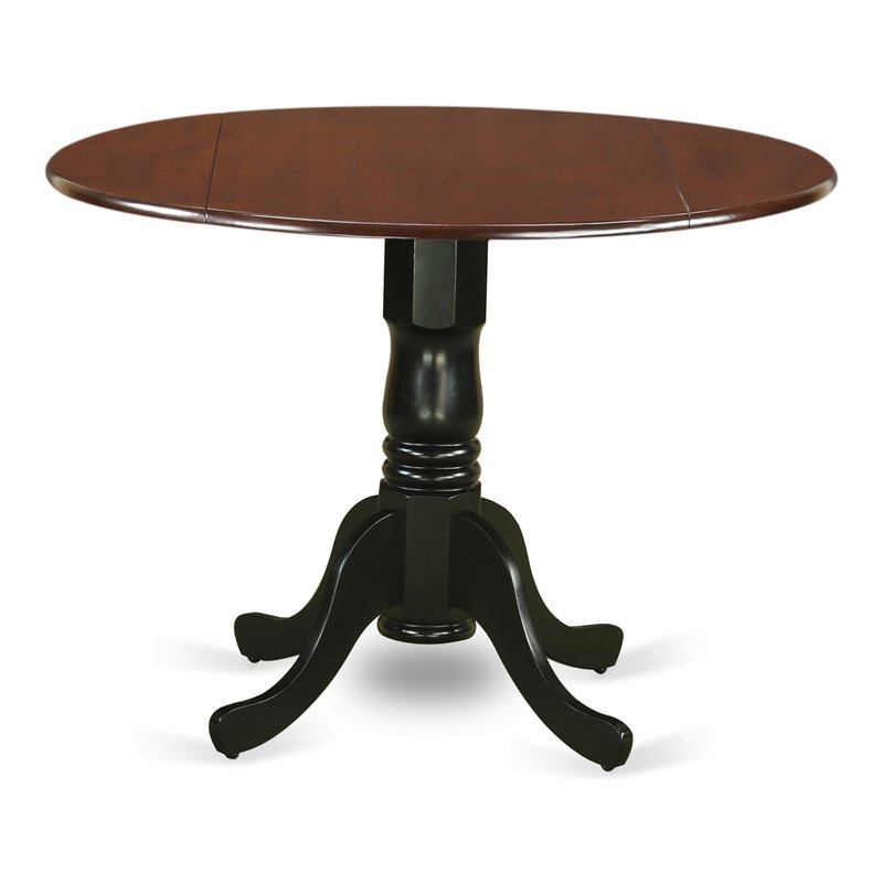 East West Furniture Dublin Traditional Wood Dining Table in Mahogany/Black