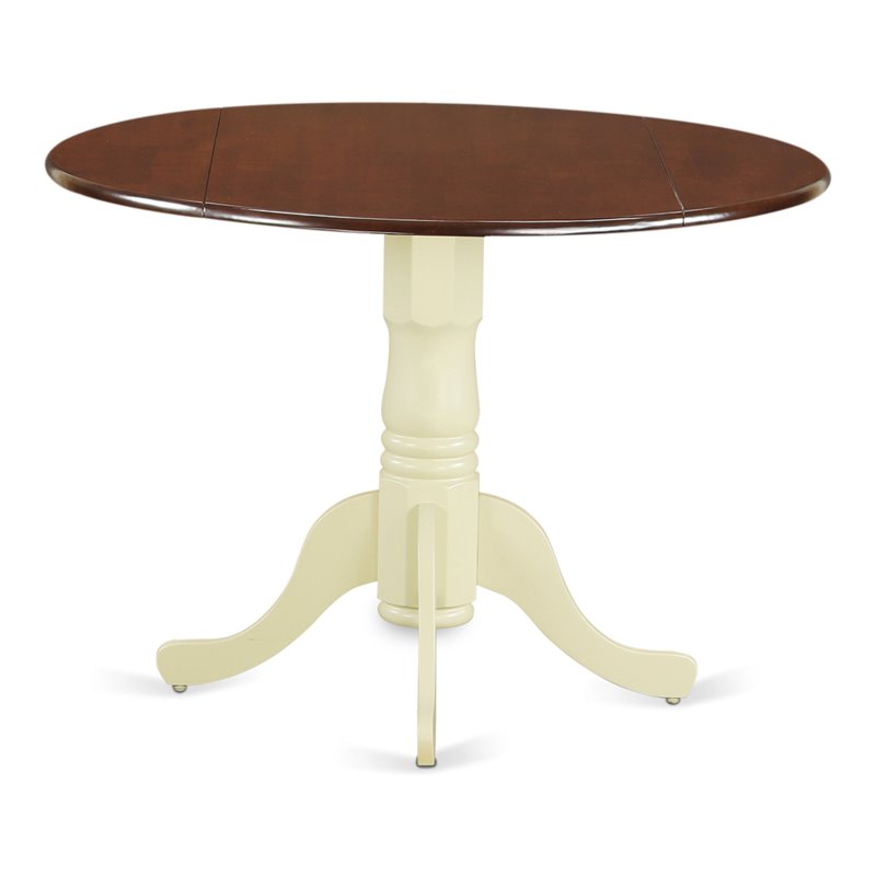 East West Furniture Dublin Wood Dining Table in Mahogany/Cream