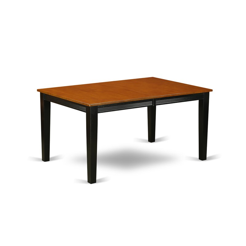 East West Furniture Quincy Rectangular Wood Dining Table in Black/Cherry