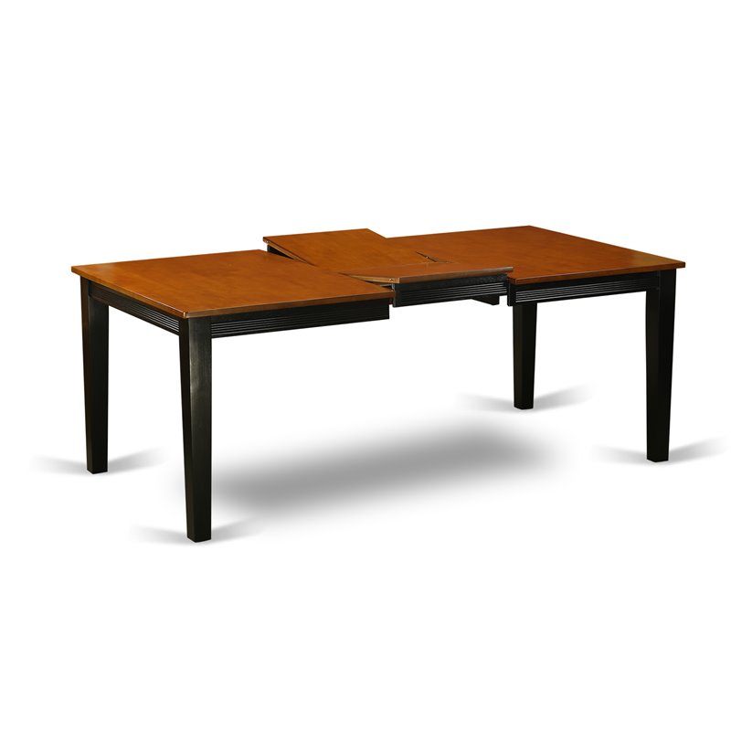 East West Furniture Quincy Rectangular Wood Dining Table in Black/Cherry