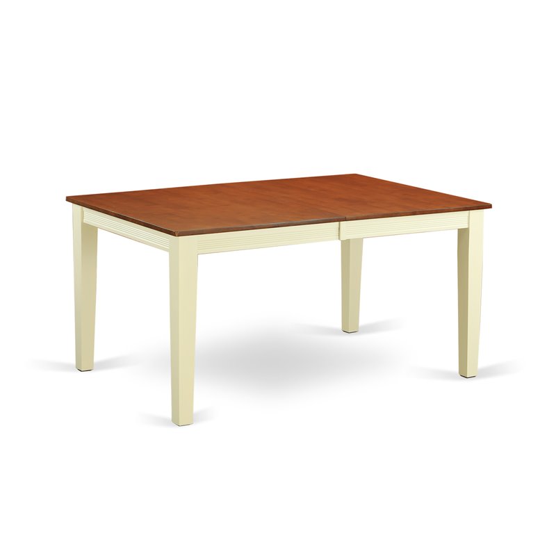 East West Furniture Quincy Rectangular Wood Dining Table in Cream/Cherry