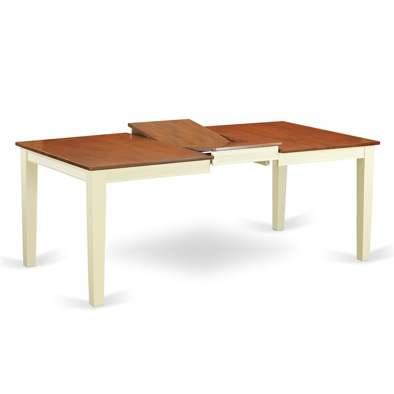 East West Furniture Quincy Rectangular Wood Dining Table in Cream/Cherry