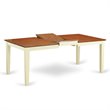 East West Furniture Quincy Rectangular Wood Dining Table in Cream/Cherry