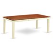 East West Furniture Quincy Rectangular Wood Dining Table in Cream/Cherry