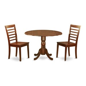 East West Furniture Dublin Wood Dining Set with Ladder Back Chairs in Mahogany