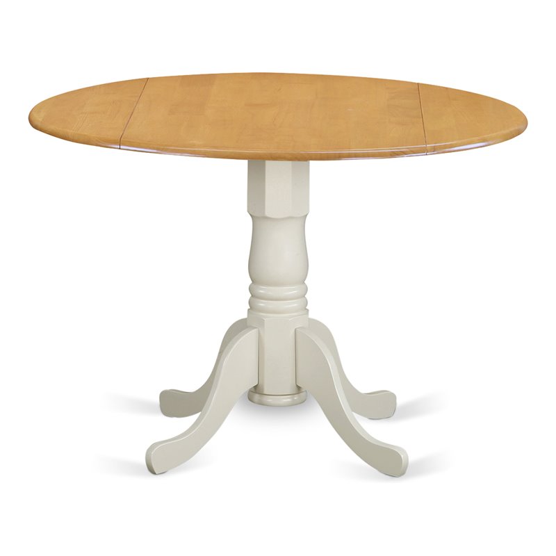 East West Furniture Dublin Traditional Wood Dining Table in Oak/White