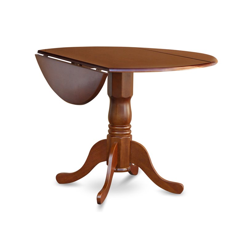 East West Furniture Dublin Traditional Wood Dining Table in Saddle Brown