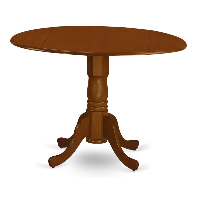 East West Furniture Dublin Traditional Wood Dining Table in Saddle Brown