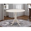 East West Furniture Dublin Wood Dining Table with Pedestal Legs in Cream