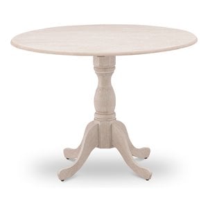 East West Furniture Dublin Wood Dining Table with Pedestal Legs in Cream