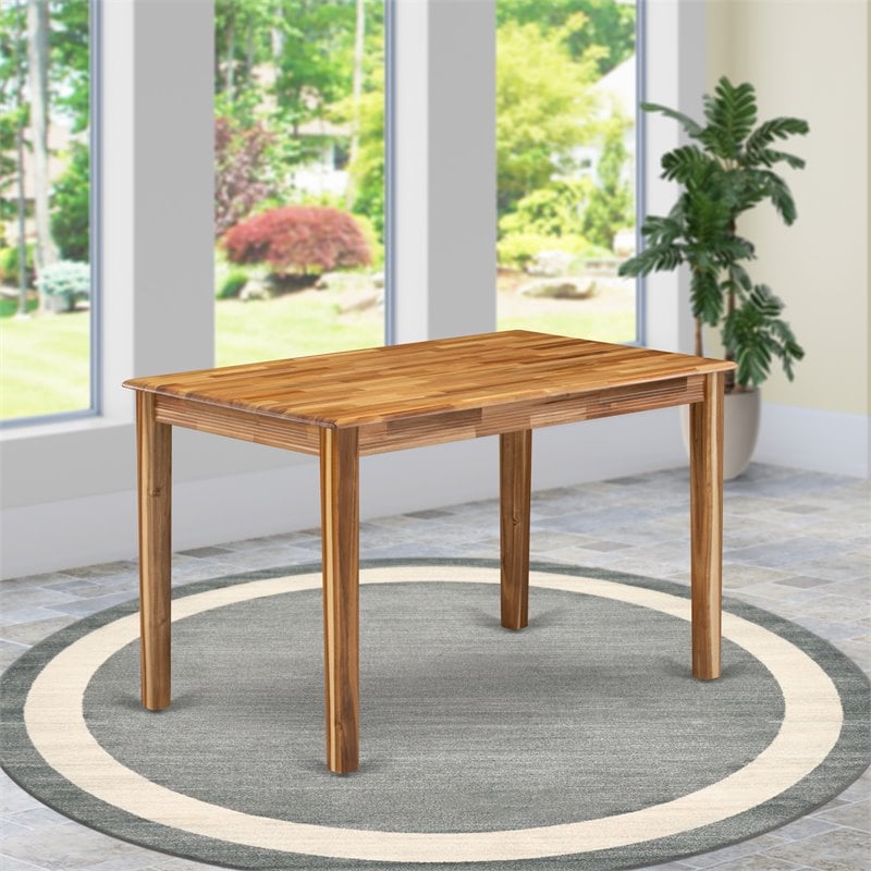 east west furniture yarmouth rectangular wood dining table in natural