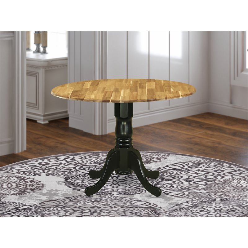 East West Furniture Dublin Traditional Wood Dining Table in Natural/Black