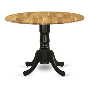 East West Furniture Dublin Traditional Wood Dining Table in Natural/Black