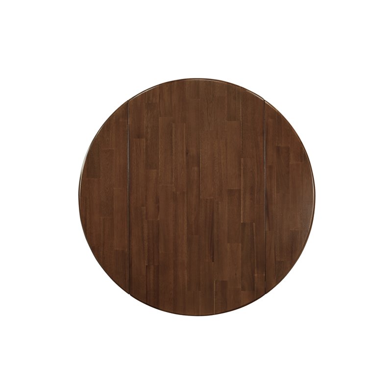 East West Furniture Dublin Traditional Wood Dining Table in Walnut/Black