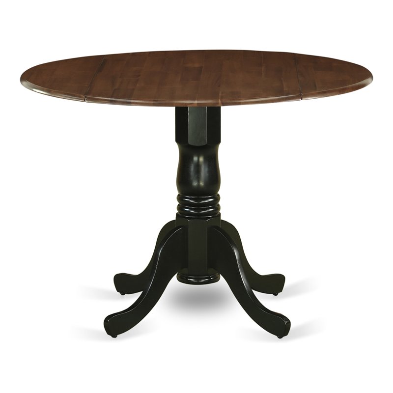 East West Furniture Dublin Traditional Wood Dining Table in Walnut/Black