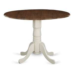 East West Furniture Dublin Traditional Wood Dining Table in Walnut/White