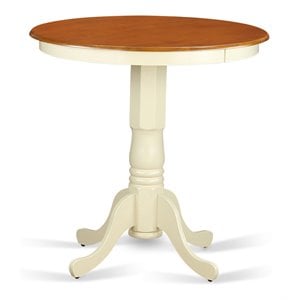 East West Furniture Eden 36&quot Wood Counter Height Dining Table in Cream/Cherry