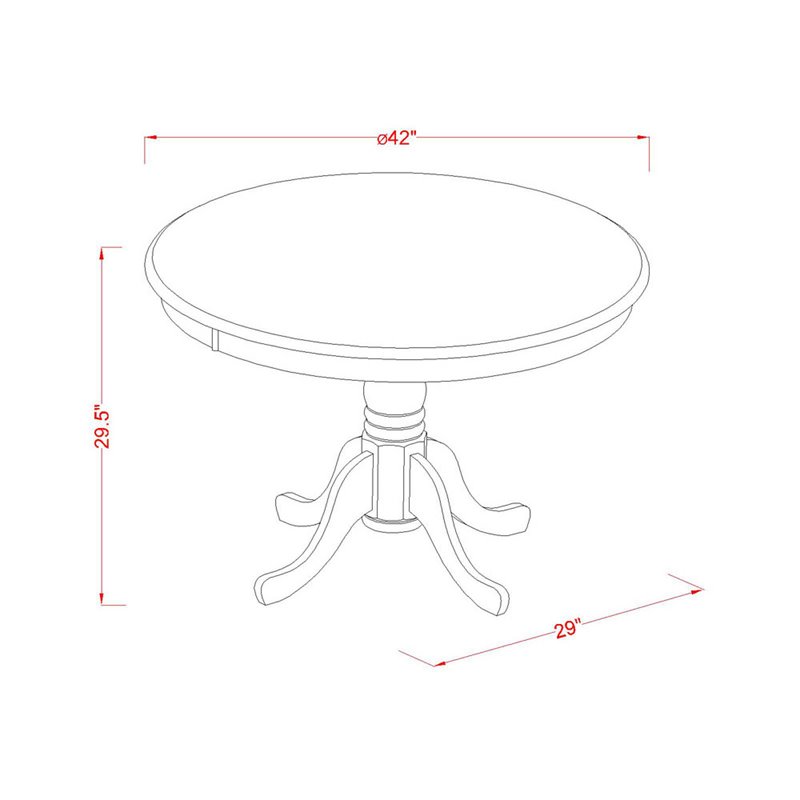 East West Furniture Eden Wood Dining Table with Pedestal Legs in Natural