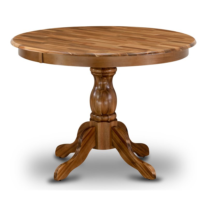 East West Furniture Eden Wood Dining Table with Pedestal Legs in Natural