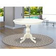 East West Furniture Eden Wood Dining Table with Pedestal Legs in Linen White