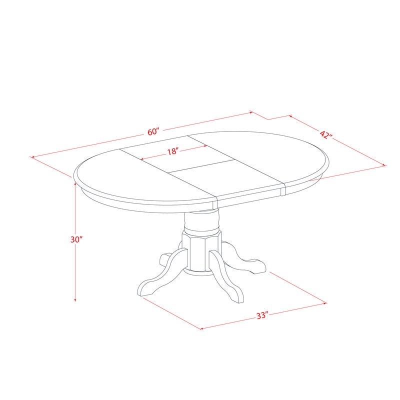 East West Furniture Kenley Traditional Wood Dining Table in Espresso