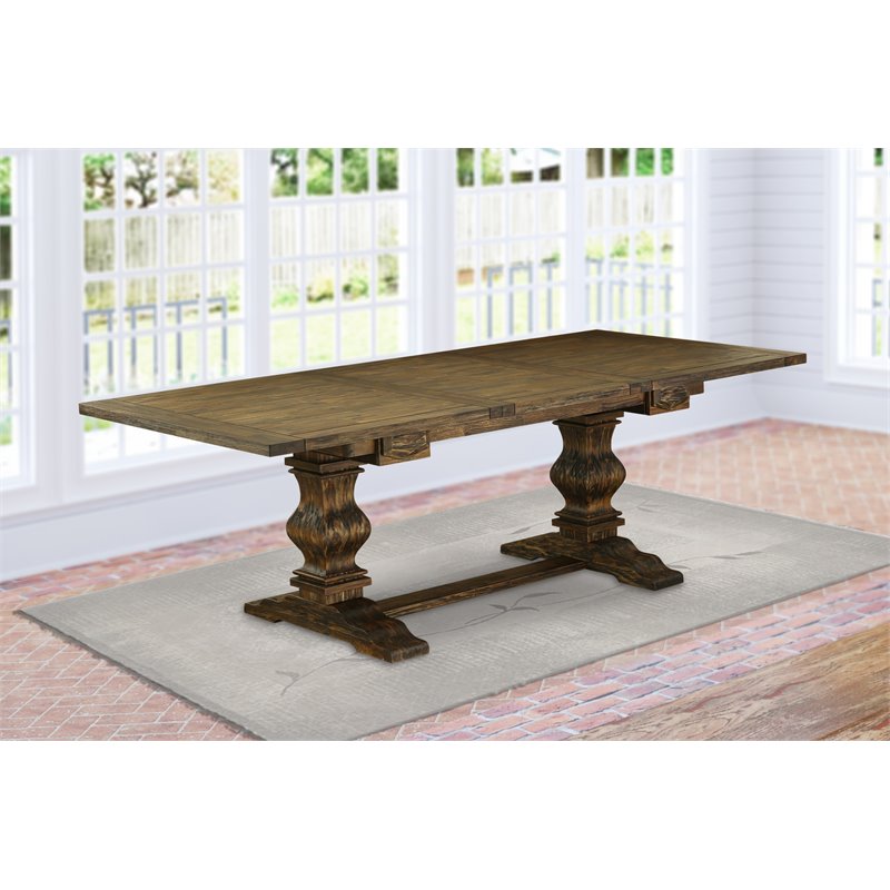 East West Furniture Lassale Rectangular Wood Dining Table in Jacobean Brown