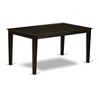 East West Furniture Capri Rectangular Solid Wood Dining Table in Cappuccino