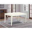 East West Furniture Capri Rectangular Solid Wood Dining Table in Linen White