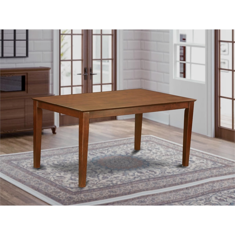 East West Furniture Capri Rectangular Solid Wood Dining Table in Mahogany