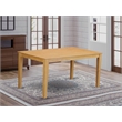 East West Furniture Capri Rectangular Solid Wood Dining Table in Oak Finish