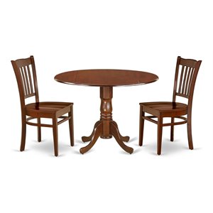 East West Furniture Dublin Traditional Wood Dining Set in Mahogany