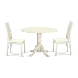 East West Furniture Dublin Traditional Wood Dining Set in Linen White