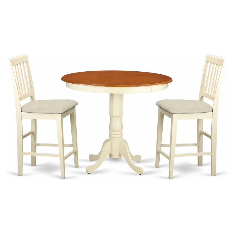 East West Furniture Jackson 3-piece Dining Table and Chair Set in Cherry