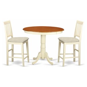 East West Furniture Jackson 3-piece Dining Table and Chair Set in Cherry