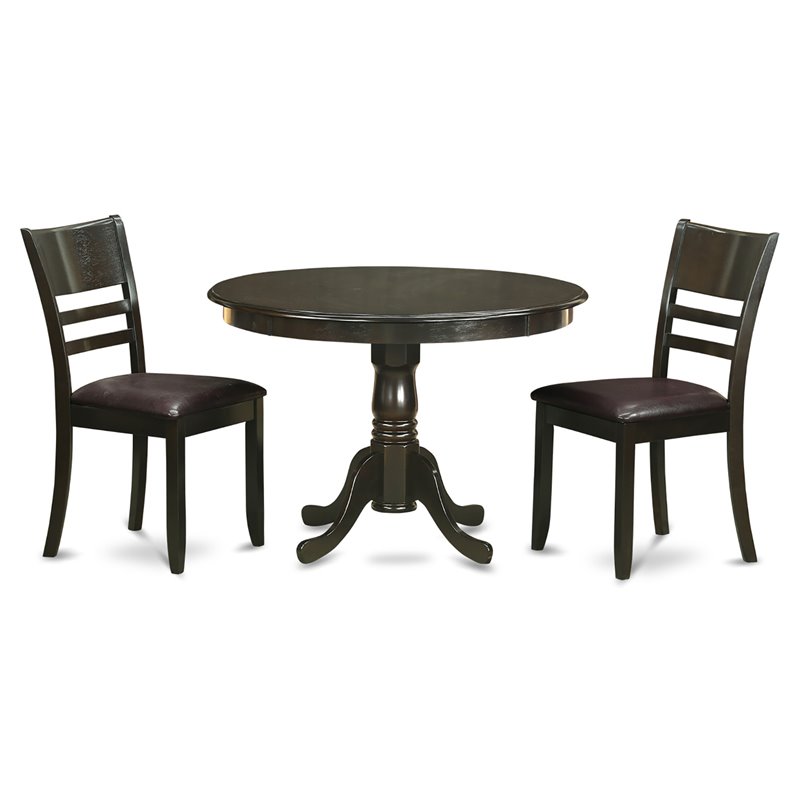 East West Furniture Hartland 3-piece Wood Dining Room Set in Cappuccino