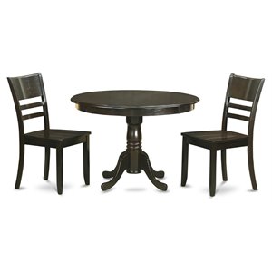 East West Furniture Hartland 3-piece Kitchen Table and Chair Set in Cappuccino