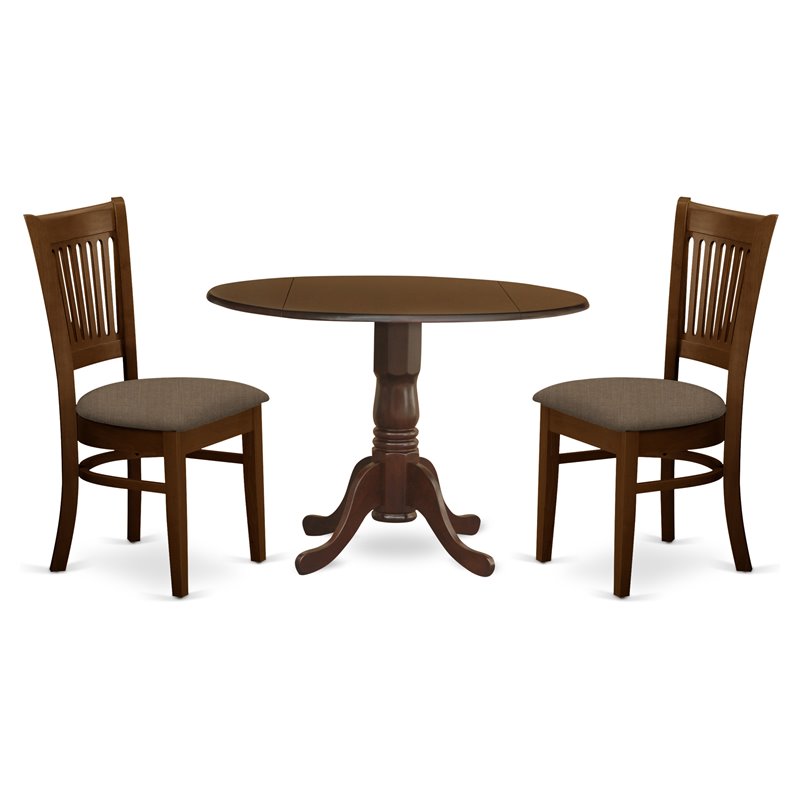 East West Furniture Dublin 3-piece Traditional Wood Dining Set in Espresso