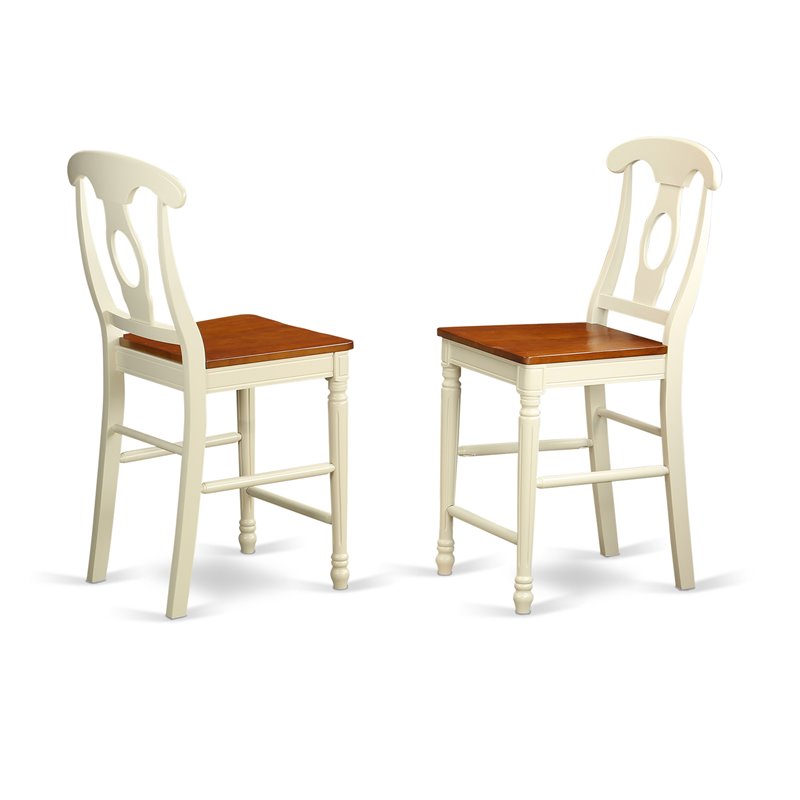 East West Furniture Jackson 3-piece Wood Dining Table Set in Buttermilk/Cherry