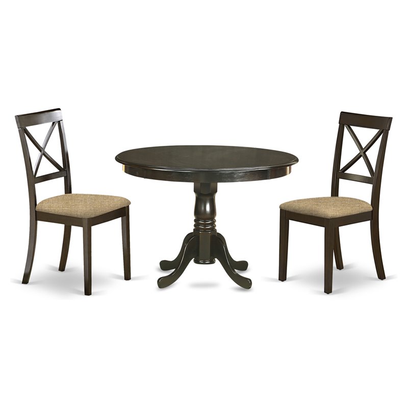 East West Furniture Hartland 3-piece Wood Kitchen Set in Cappuccino