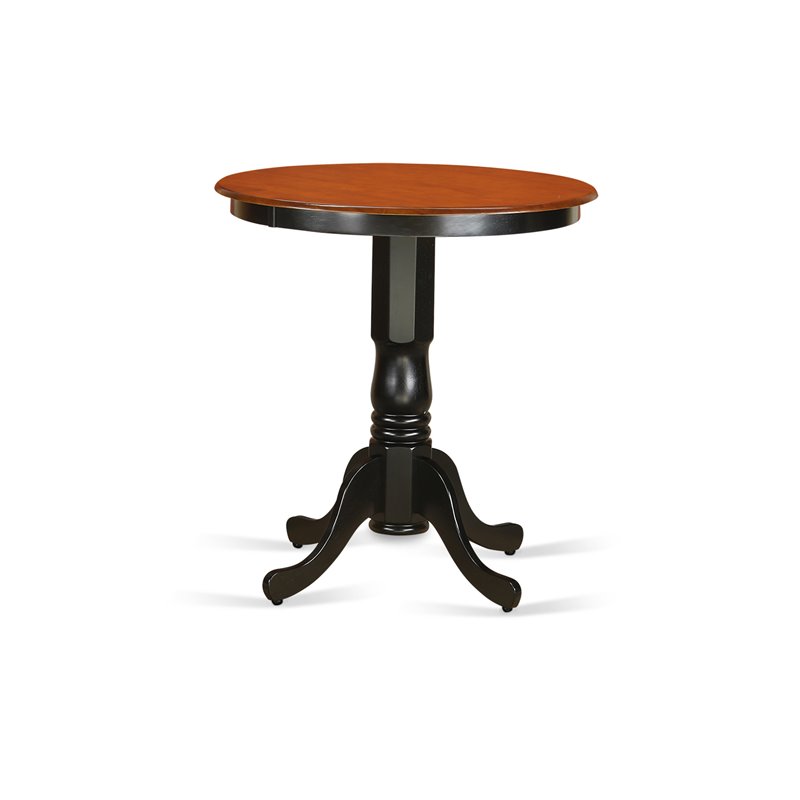 East West Furniture Eden 3-piece Wood Counter Height Dining Set in Black/Cherry