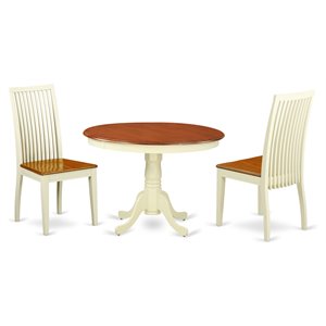 East West Furniture Hartland 3-piece Dining Table and Chairs in Cherry