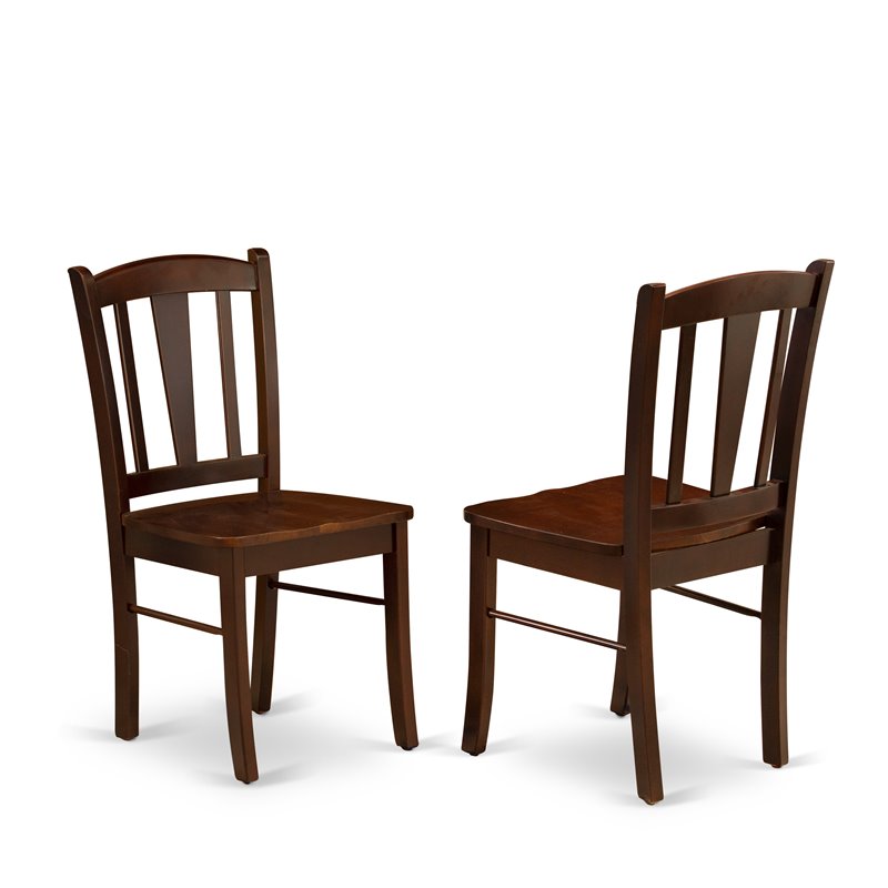 East West Furniture Eden 3-piece Dining Set with 2 Chairs and Table in Mahogany