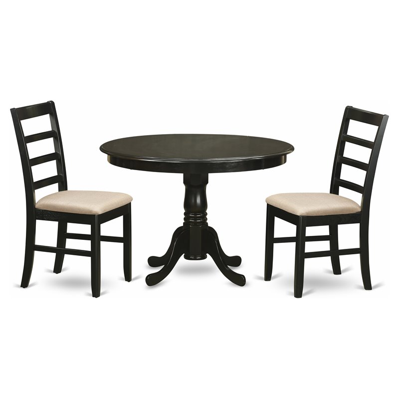 East West Furniture Hartland 3-piece Kitchen Table and Chairs in Cappuccino